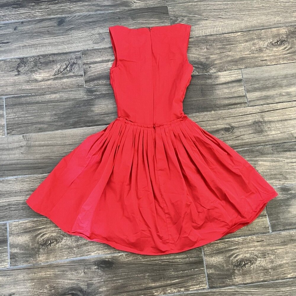 HOUSE OF CB 'Cupid' Scarlet Pleated Mini Dress XS TALL - Picture 2 of 6